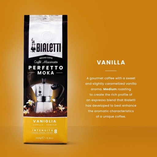BIALETTI Perfetto Moka VANILIA mletá káva 250g