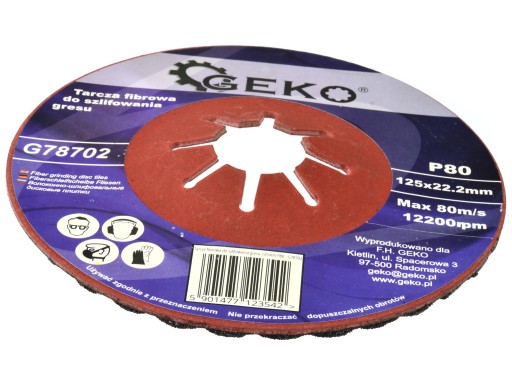 VLÁKNOVÝ DISK NA BRÚSENIE keramiky, glazúrového kameňa, keramiky 125MM GR80