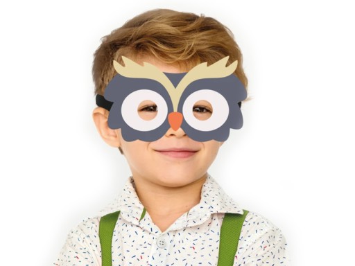 MASKA SOVY, KROJ SOVY SIVÁ PLSTENÁ