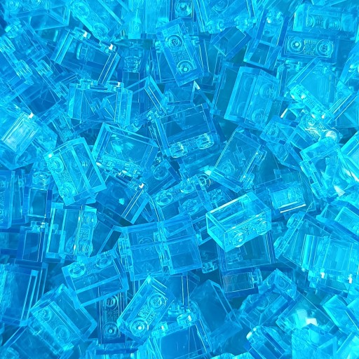 LEGO Brick 1x2 Transparent Light Blue Trans 6244910 3065 - 50ks