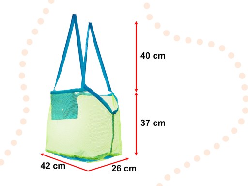 Veľká opakovane použiteľná zelená sieťovaná nákupná taška, XL