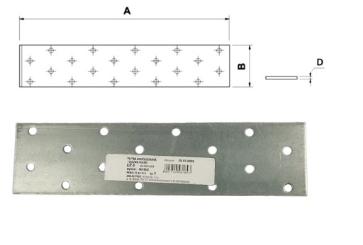 Plochá spojka LP-4 rozmery 40x160mm Skrutka-kov