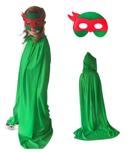 KOSTÝM RAPHAEL NINJA KORYTNAČKY PRE DETSKÉ HALLOWEENSKÉ KARNEVALOVÉ MASKY + CAPEA