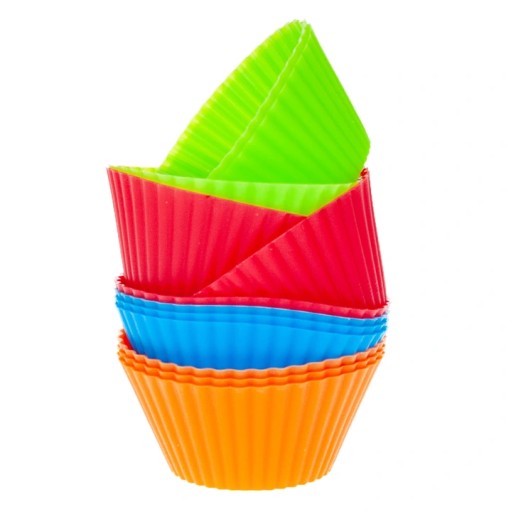 SILIKÓNOVÉ FORMY NA MUFFÍNY, MUFFINY, FORMULÁR NA PEČENIE, ŠÁLKY, 12 KS