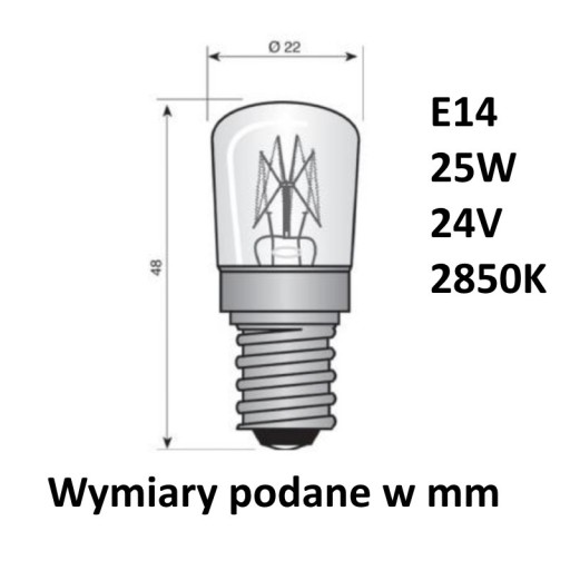 Výkonná nízkonapäťová žiarovka na pohon garážovej brány E14 25W 24V