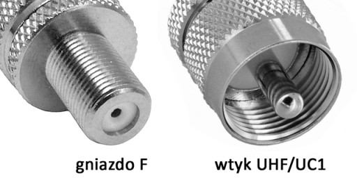 RF UHF/UC1/wt-F/gn 50Ohm anténny adaptér