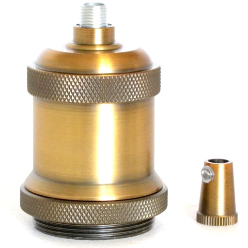 Ozdobný objímka na lampu Vintage E27 kovový antický bronz