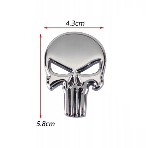 Nálepka 3D EMBLEM PUNISHER lebky