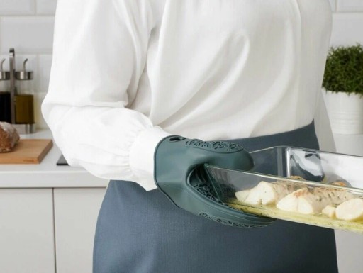 SILIKÓNOVÝ UCHOVÁVAČ NA LABU TEPLOTOLNÝ KUCHYŇSKÁ RUKAVICA VEĽKÁ ŠEDÁ ŽABKA