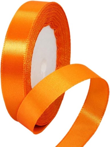 Oranžová saténová stuha, 15mm, 23m