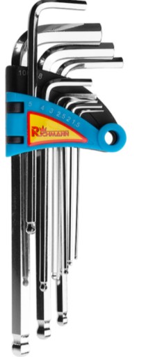 Imbusové kľúče 9 KS S GUĽOU 1,5-10 mm oceľ (Cr-V) RICHMANN C6614