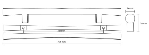MODERNÁ KRIK CHROME Nábytková úchytka 224mm