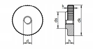 Vrúbkovaná matica, nízka, nehrdzavejúca oceľ, M6 467(1)