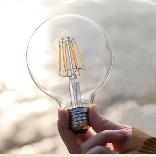 E27 LED FILAMENT žiarovka 4W studená biela žiarovka G95
