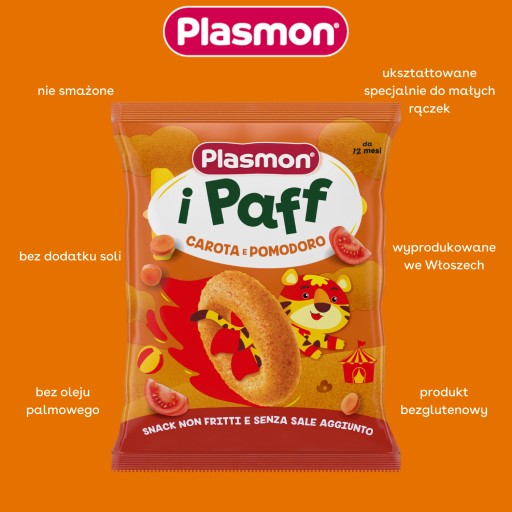 PLASMON Zeleninové chrumky paradajka a mrkva 15g