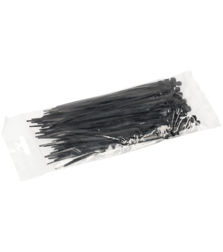 Sťahovacie pásky 3,6x150mm Čierna 100 ks