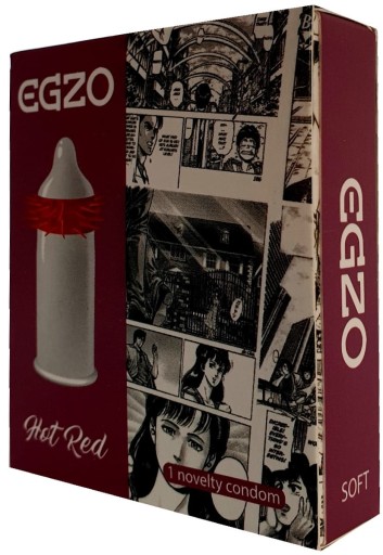Egzo Hot Red kondóm s cvočkami, 1 kus