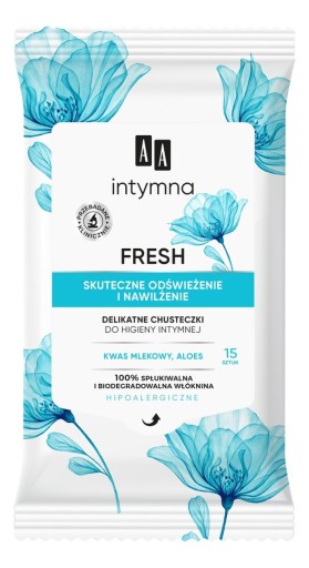 AA Fresh utierky na intímnu hygienu 15 ks
