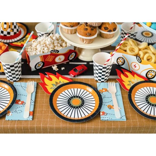 PAPIEROVÉ POHÁRKY ŠACHOVNICA racing PARTY CARS 220 ml 6 ks