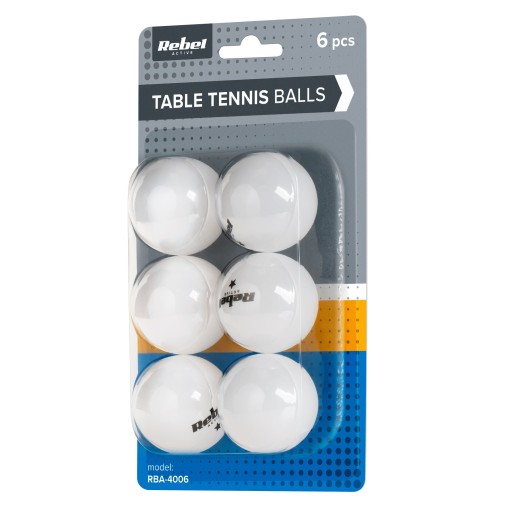 Sada loptičiek na stolný tenis, materiál PP, 6 kusov REBEL ACTIVE