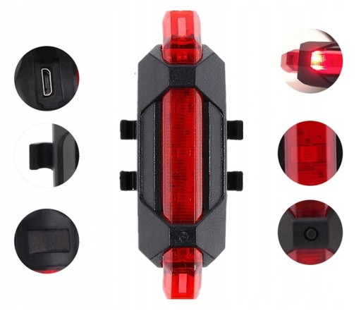 Svetlo na bicykel PREDNÉ ZADNÉ LED svetlo na riadidlá bicykla VÝKONNÉ USB jasné