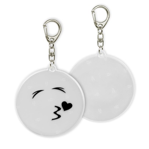 Mäkký reflexný prívesok Emoji Silver Premium 3M Kiss