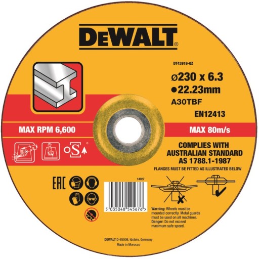 DEWALT Brúsny kotúč na kov 230 x 6,3 mm