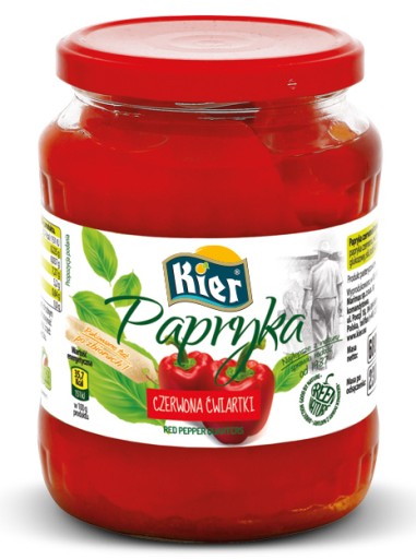 Konzervované papriky v štvrtinovej nádobe srdiečka 650 g