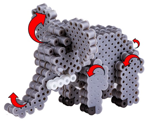 Nažehľovacie korálky ELEPHANT 3D ELEPHANT