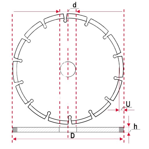 DIAMANTOVÝ DISK NA BETONOVÉ TEHLY KOCKA 125 x 22,2 MM SEGMENTOVANÝ KAMENER