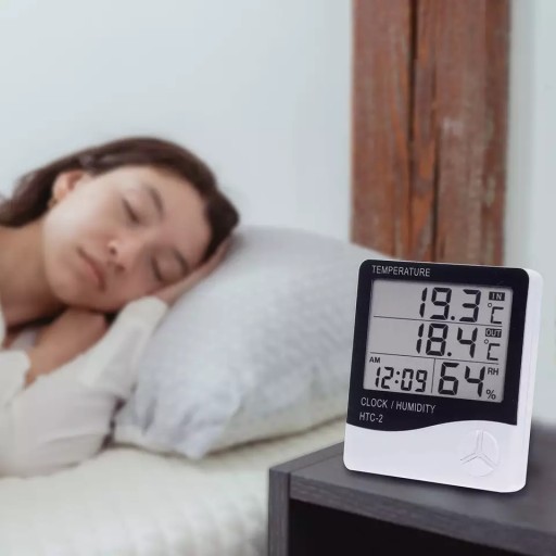 DIGITÁLNY TEPLOMER HYGROMETER HODINY METEOSTANICE