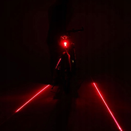 ZADNÉ SVETLO NA BICYKEL 5 LED ZADNÉ S LASEROM 5 REŽIMOV