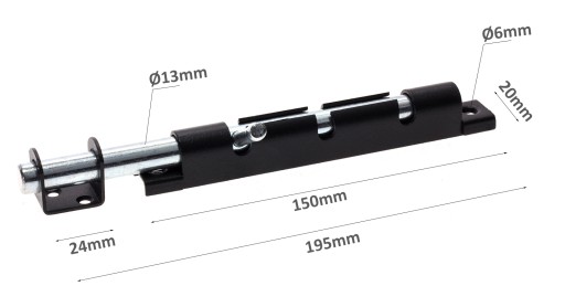 Odolný oceľový závorový zámok 150x20mm