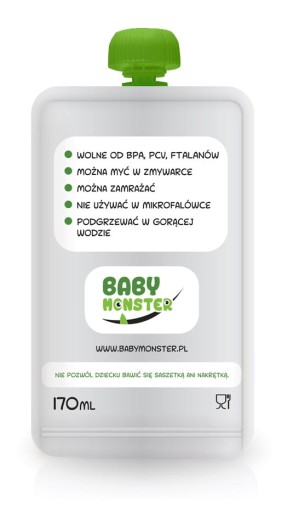 Baby Monster vrecúško na opakované použitie, 170 ml