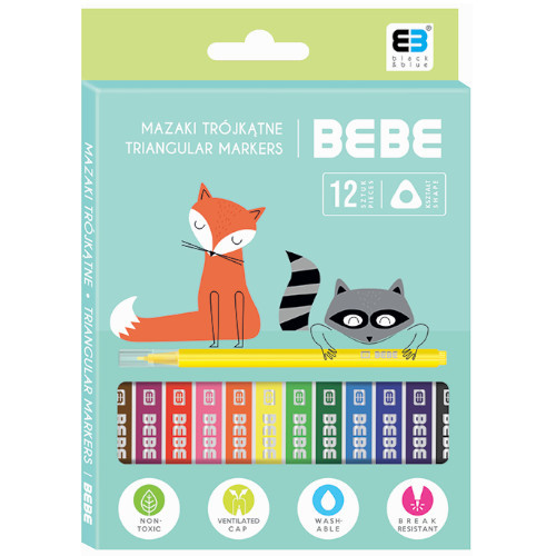 BBI Trojuholníkové fixky 12 farieb BB KIDS