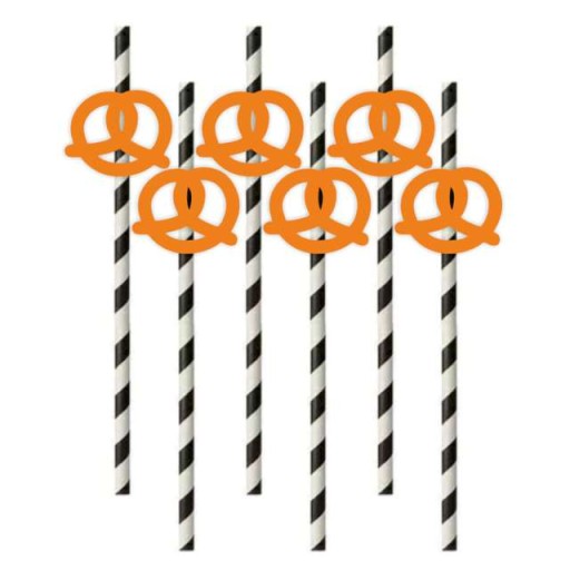 pruhovaný papier Slamky OKTOBERFEST praclíky x6