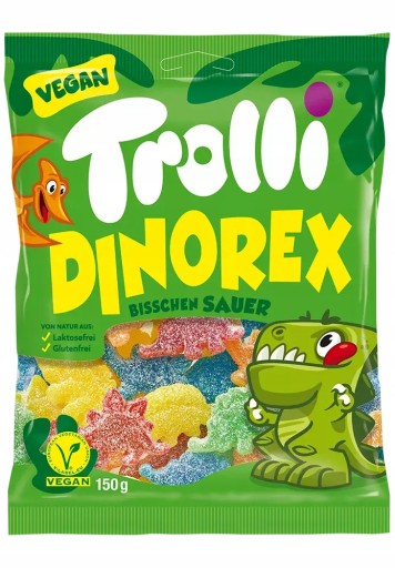 Trolli Dinorex kyslé dinosaurie ovocné želé 150g