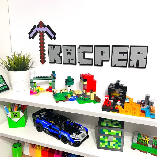 KAJAWIS LETTER 3D Stojace písmená XL v dekorácii miestnosti v štýle LEGO ECO NAME