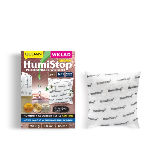 HumiStop AROMA bavlnený absorbér vlhkosti NOVINKA PZH POLISH certifikát
