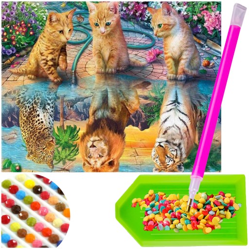 Diamantové vyšívanie CATs Diamond Painting MOSAIC 5D diamantový rezací papier