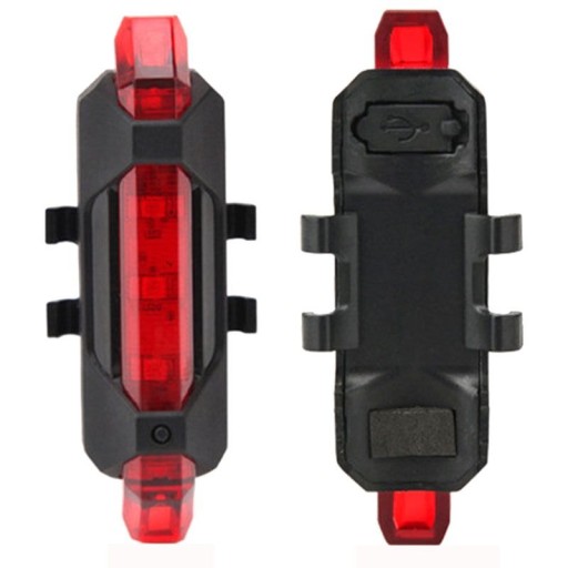 5 LED zadné svetlo na bicykel, 5V nabíjanie cez USB