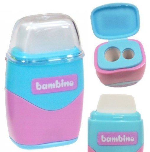 Bambino guma + dvojité orezávatko 2v1 Mini Zoo