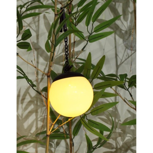 ZÁVEREČNÁ LED SOLARNÁ ZÁHRADNÁ LAMPA 10cm MLIEČNE BIELA GUĽOVÁ OZDOBA DEKORACIA