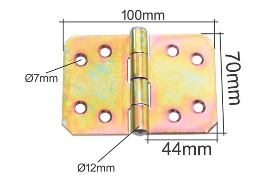 Stavebný záves 70 x 100 mm, žltý pozink