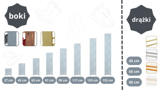 Drevená tyč na policu RBS /dĺžka 45 cm/ Biela