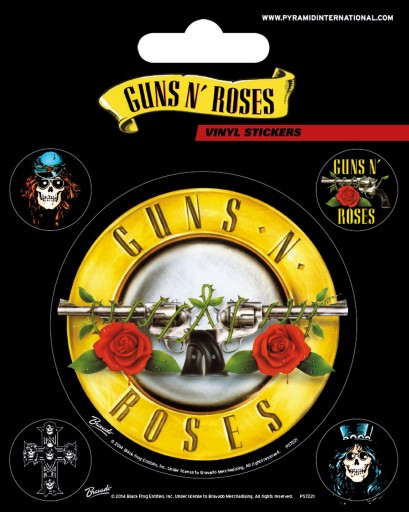 Guns N' Roses sada hudobných nálepiek 10x12,5cm