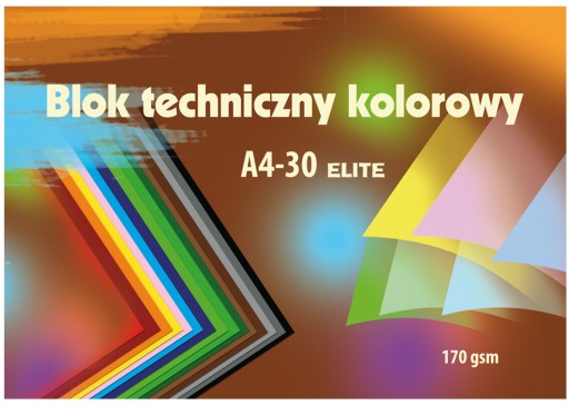 FAREBNÝ ŠKOLSKÝ TECHNICKÝ BLOK, FORMÁT A4, 30 FAREBNÝCH RIADKOVÝCH LISTOV