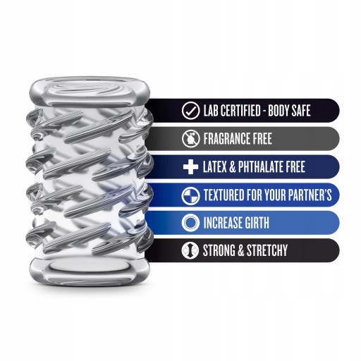 Stay Hard TPE návlek na penis, bezfarebný