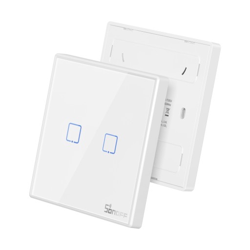 Bezdrôtový spínač svetiel Sonoff 433 MHz T2EU2C-RF (2-kanálový)