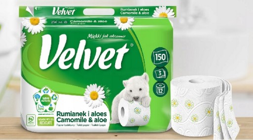 Zamatový toaletný papier CHAMOMILE and ALOE vonná celulóza 12 roliek